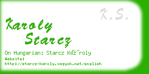 karoly starcz business card